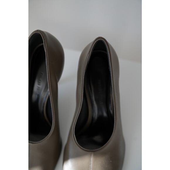 PHOEBE PHILO Nappa Green Olive Square Toe Pump Heel Shoe Size 38 US 7.5 -8 - Picture 8 of 11